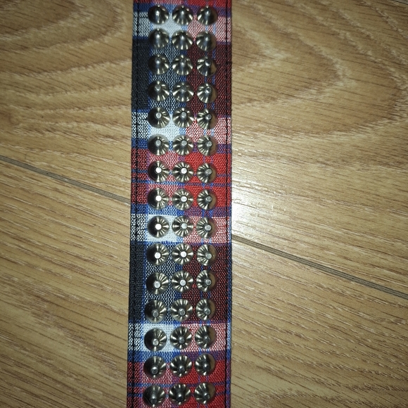 NWT punk rock studded plaid belt - Picture 2 of 5